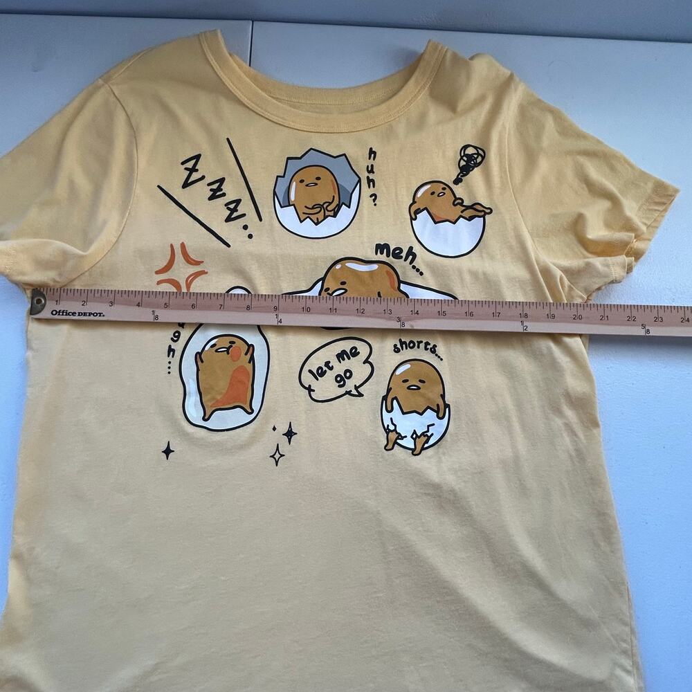 Gudetama by Sanrio The Lazy Egg Yellow Graphic T-shirt Women Sz XXL - Picture 8 of 8